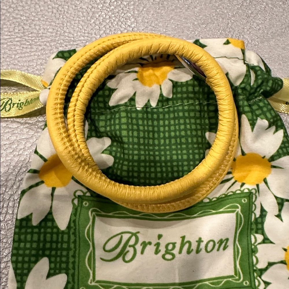 Brighton Yellow Woodstock Leather Bracelet - Picture 3 of 3